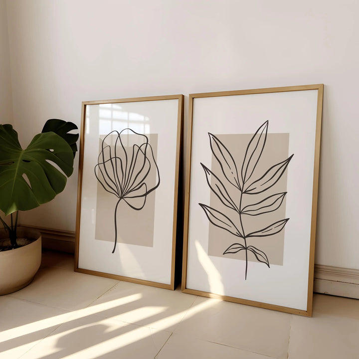 Minimal Line Art Botanical Canvas