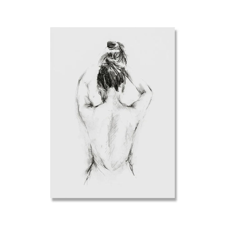 Scandinavian Minimalist Wall Art Female Line Drawing Abstract Nude HD Canvas Poster Print Home Bedroom Living Room Decoration