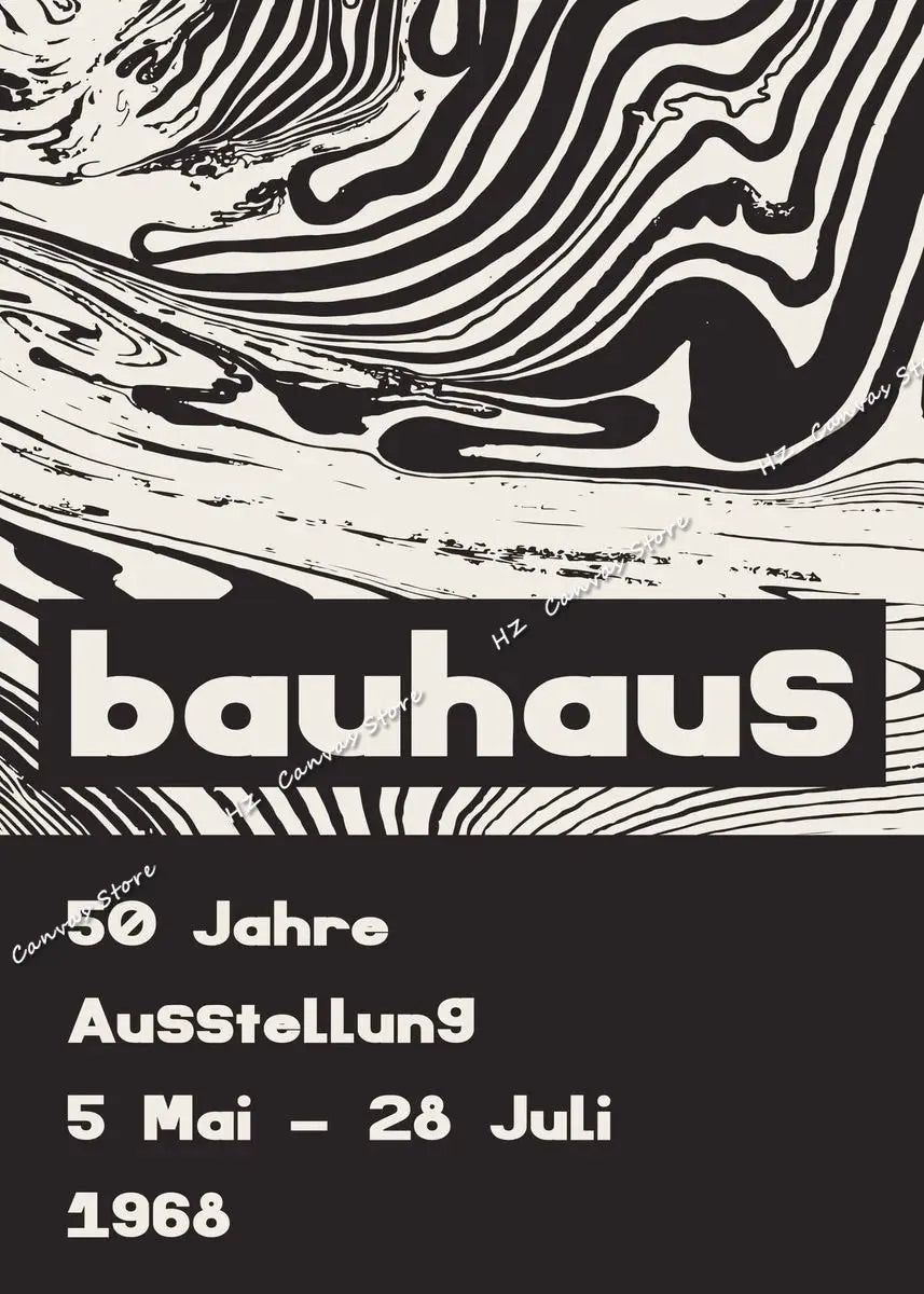 Black and White Bauhaus Design Art Exhibition Posters and Prints Canvas Painting Minimalist Wall Pictures Modern Artwork Decor
