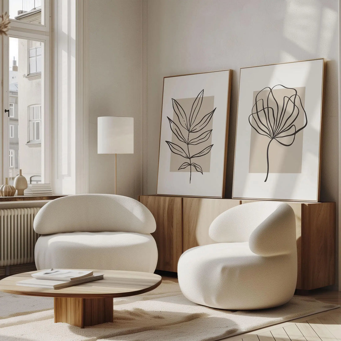 Minimal Line Art Botanical Canvas