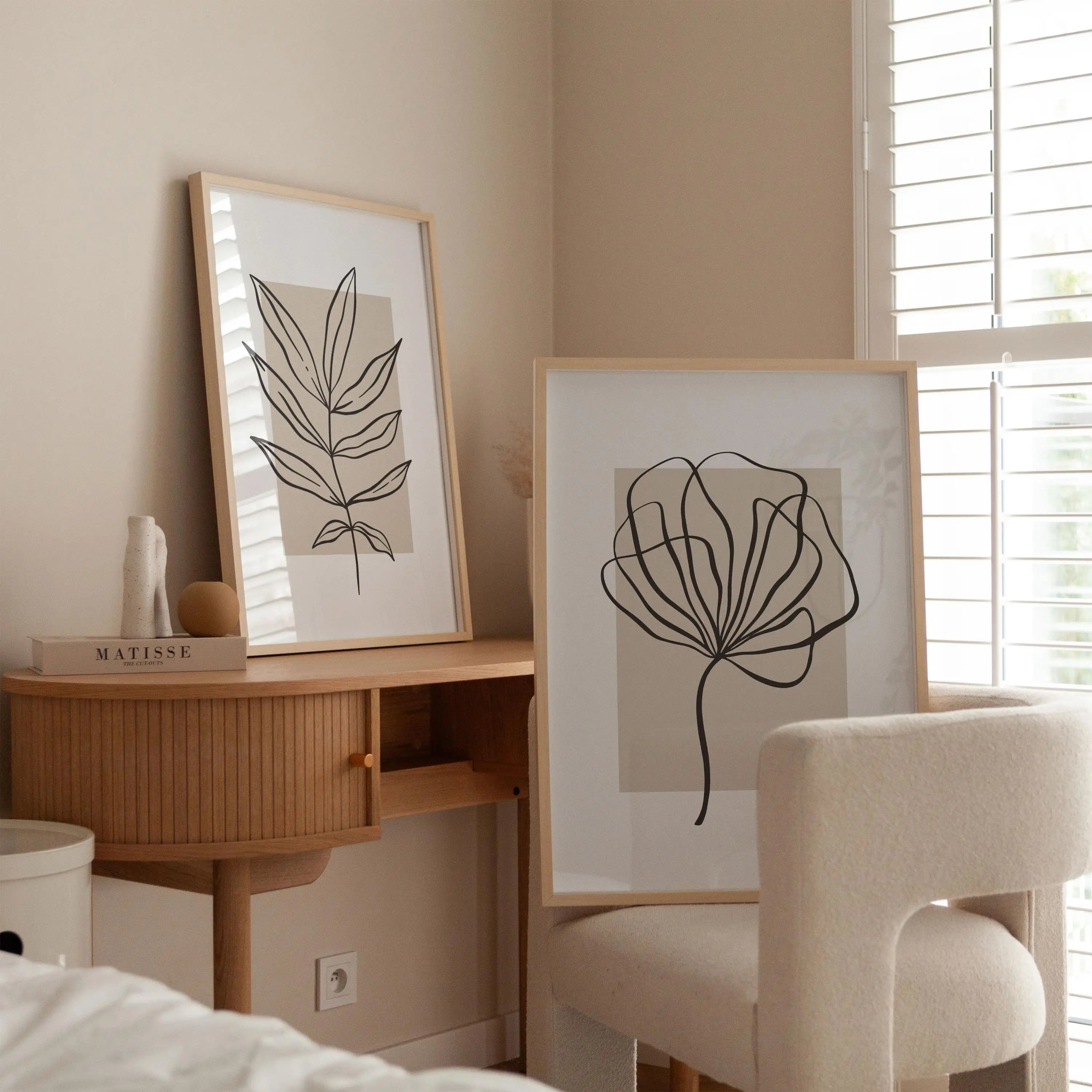 Minimal Line Art Botanical Canvas