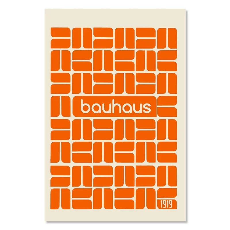 Bauhaus Exhibition Colour Block Canvas Painting Abstract Minimalist Wall Art Colourful Geometric Pictures Bedroom Poster