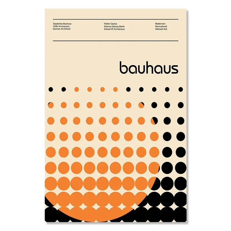 Bauhaus Exhibition Colour Block Canvas Painting Abstract Minimalist Wall Art Colourful Geometric Pictures Bedroom Poster