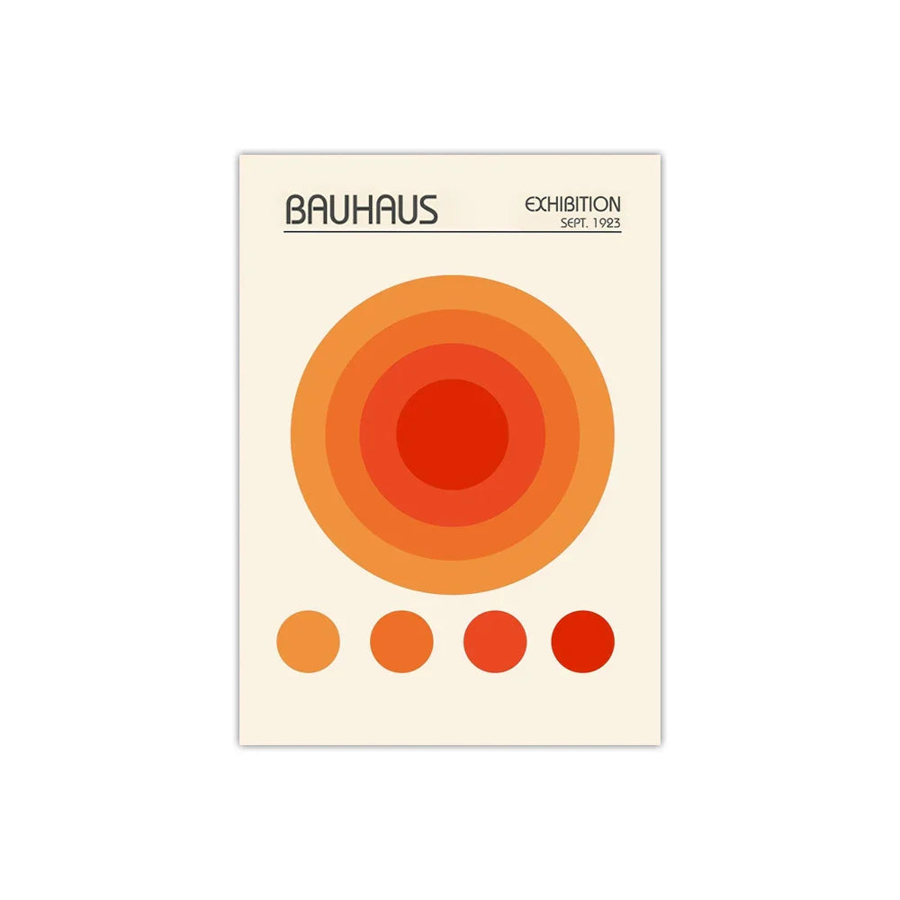 1PC/3PCS Frameless Abstract Orange Bauhaus Posters Canvas Painting Minimalist Modern Geometric Wall Art Exhibition Home Decor