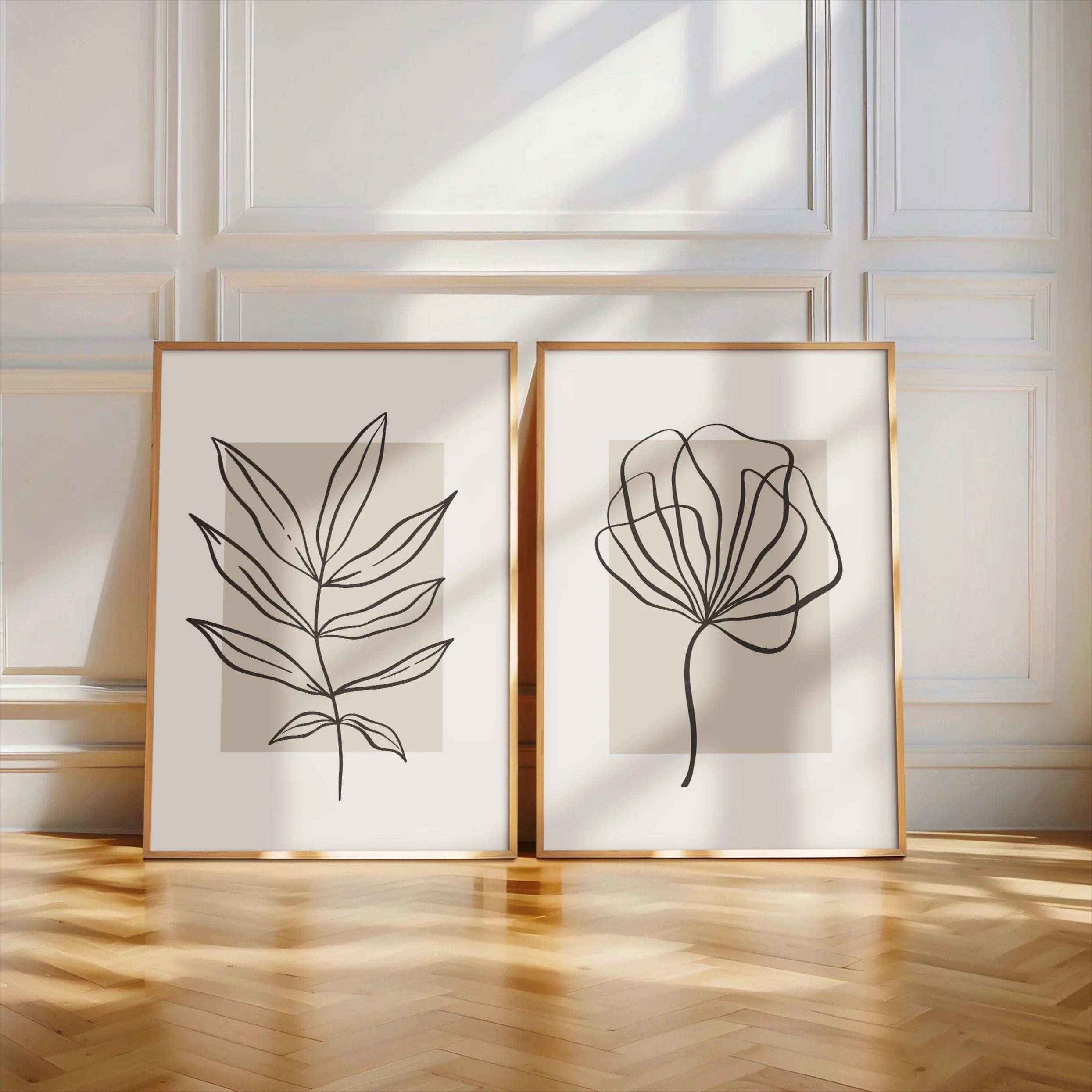 Minimal Line Art Botanical Canvas