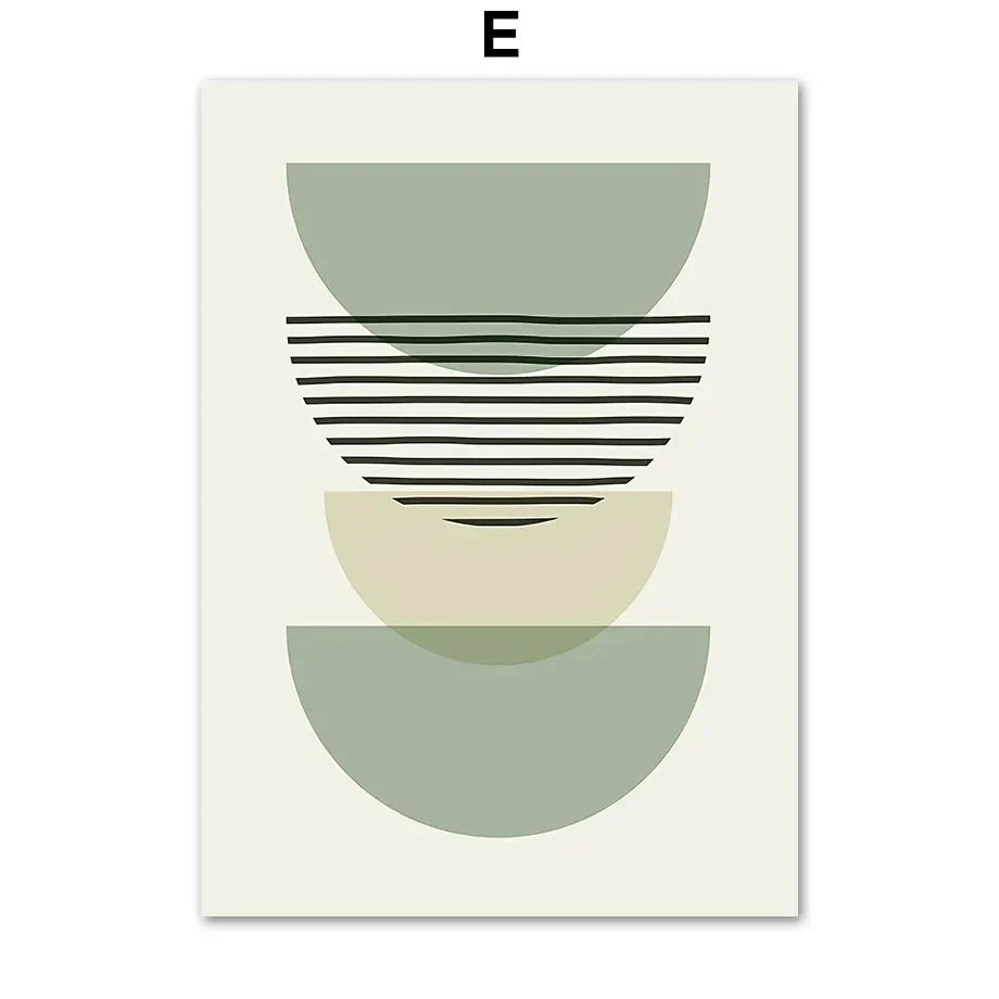 Sage Green Leaf Geometry Line Canvas Painting Matisse Abstract Boho Wall Art Poster And Prints For Living Room Home Wall Decor