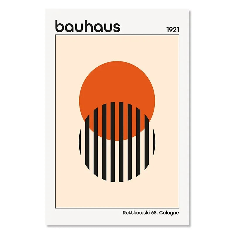 Bauhaus Exhibition Colour Block Canvas Painting Abstract Minimalist Wall Art Colourful Geometric Pictures Bedroom Poster