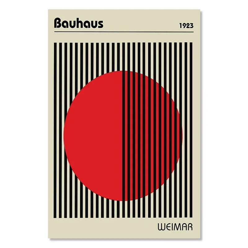 Bauhaus Exhibition Colour Block Canvas Painting Abstract Minimalist Wall Art Colourful Geometric Pictures Bedroom Poster