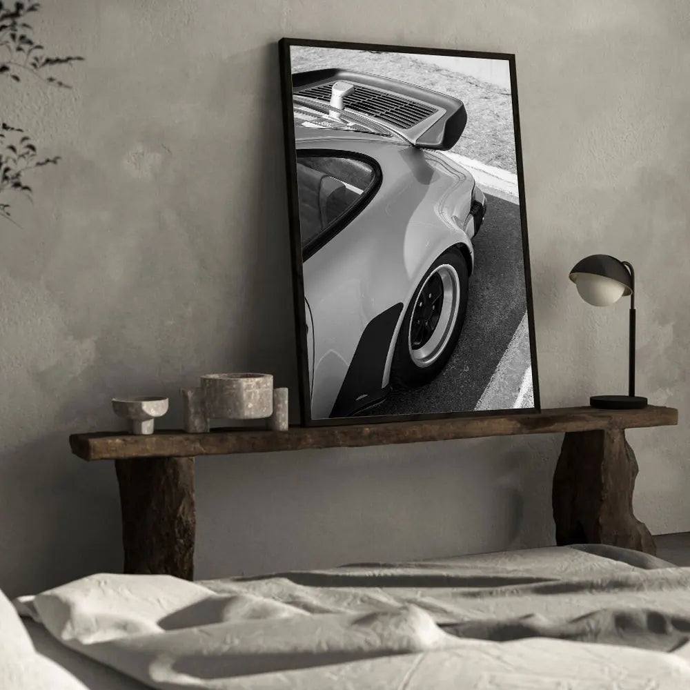 Portrait of Middle Ages Black and White Sports Car Posters and Prints Canvas Painting Wall Art Pictures Home Bar Room Decoration