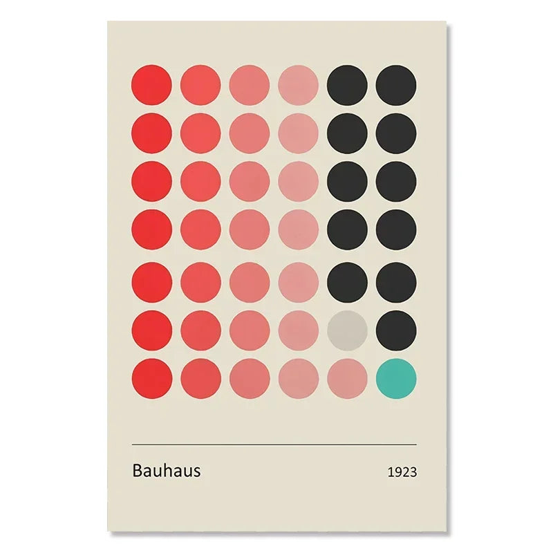 Bauhaus Exhibition Colour Block Canvas Painting Abstract Minimalist Wall Art Colourful Geometric Pictures Bedroom Poster