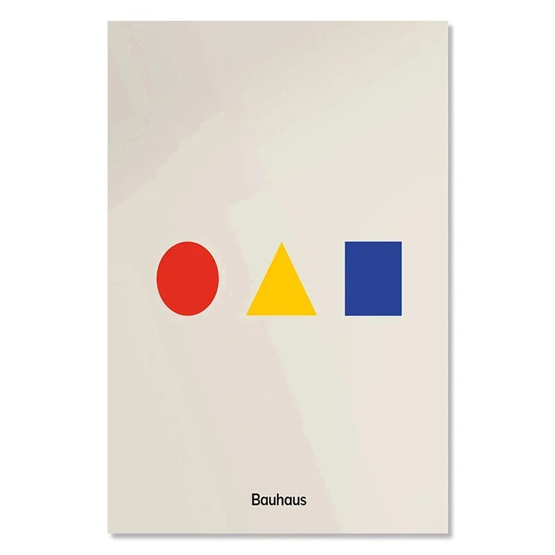 Bauhaus Exhibition Colour Block Canvas Painting Abstract Minimalist Wall Art Colourful Geometric Pictures Bedroom Poster