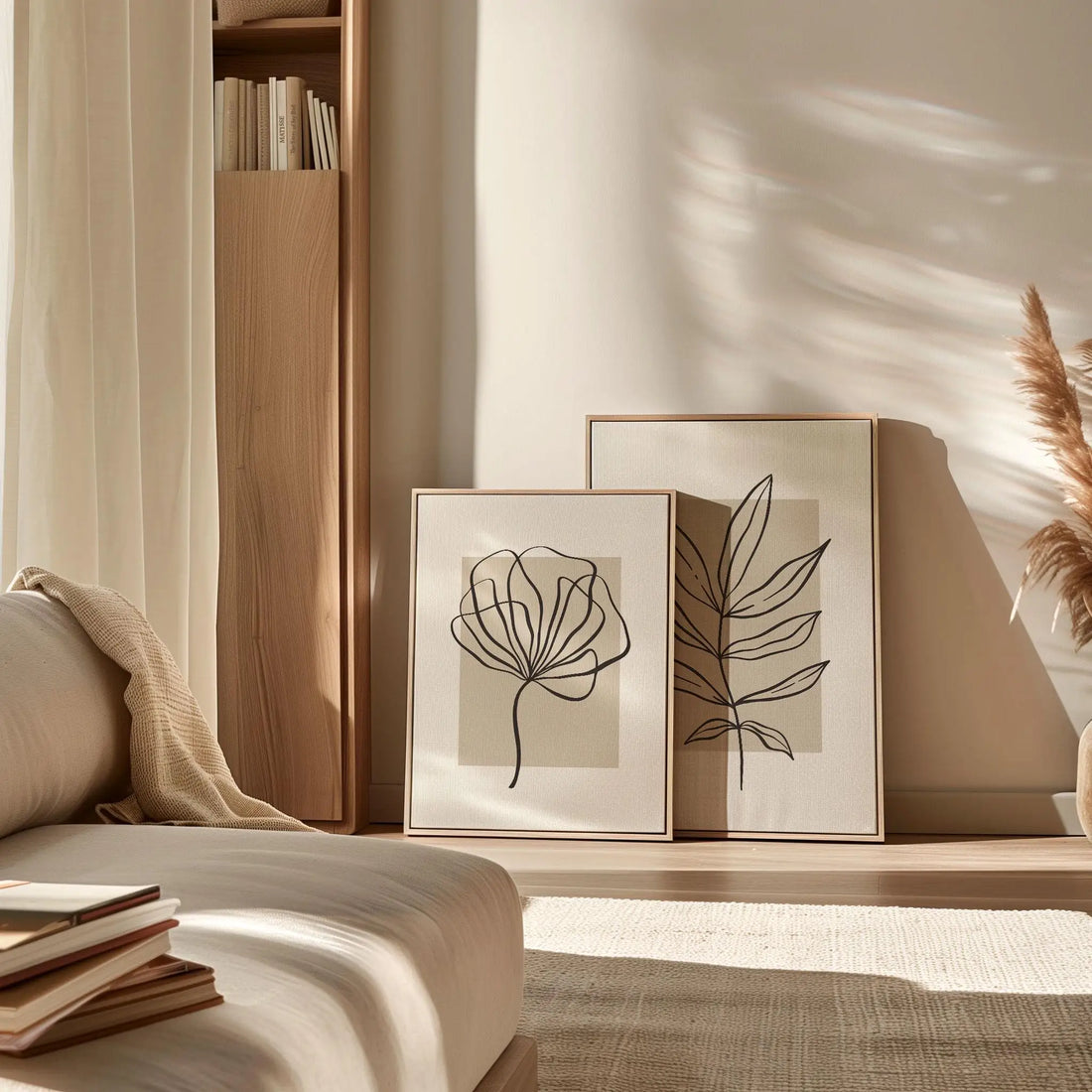 Minimal Line Art Botanical Canvas