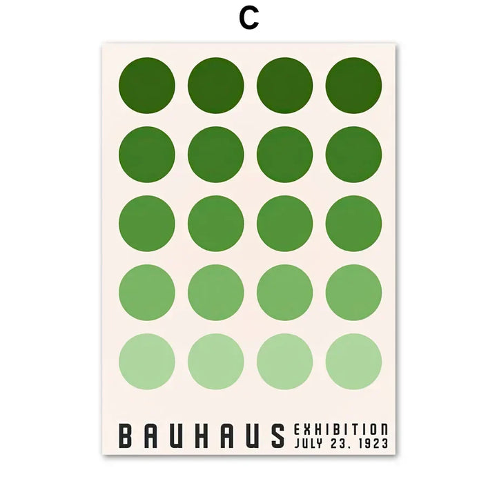 Bauhaus Green Series Vintage Architecture Gallery Wall Art Canvas Painting Abstract Poster Prints Pictures For Living Room Decor