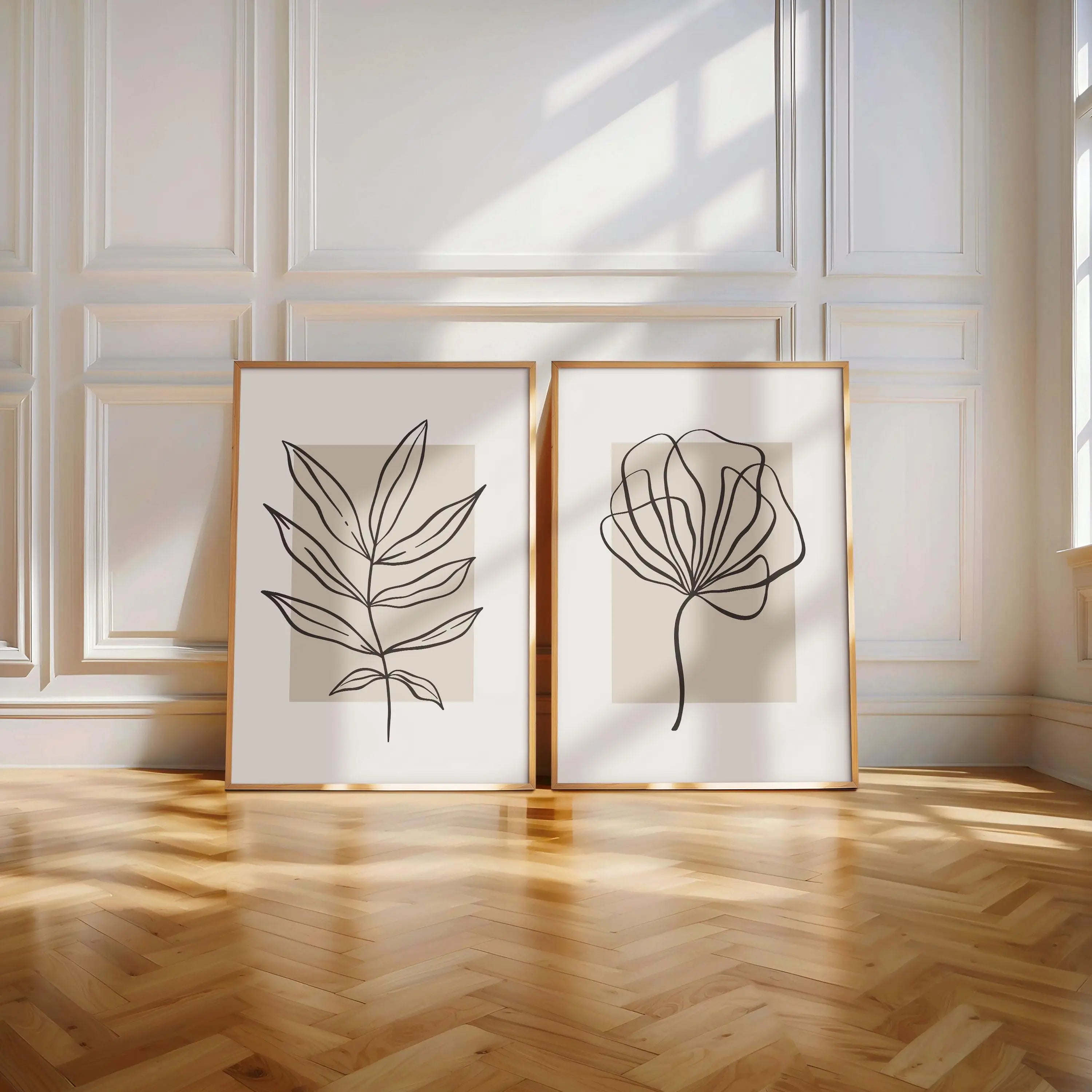 Minimal Line Art Botanical Canvas