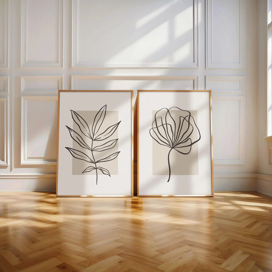 Minimal Line Art Botanical Canvas